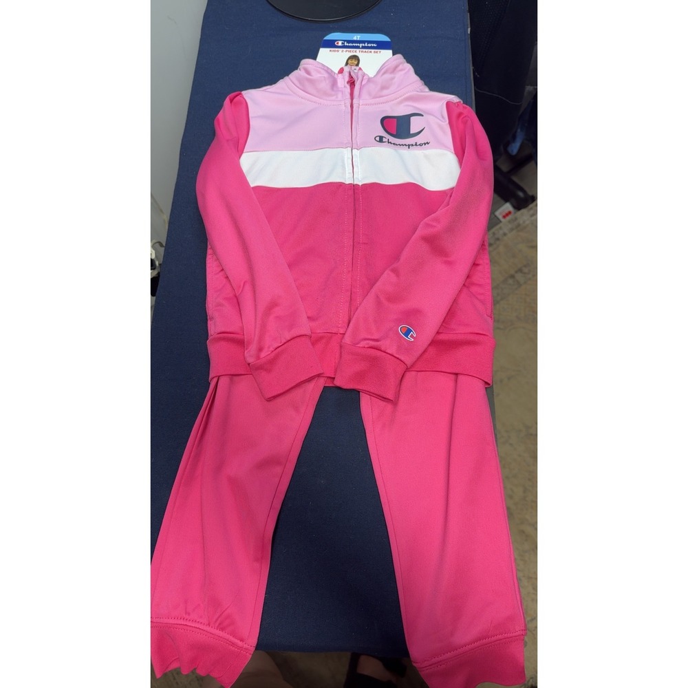 NWT Champion Kids | 2-Piece Track Set Pink White Toddler Girls | Size 4T